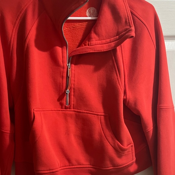 lululemon athletica Tops - lululemon athletica Red Half-Zip Sweatshirt